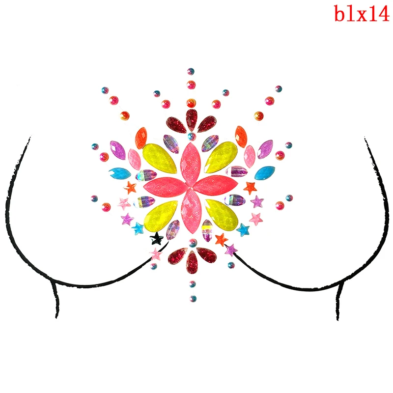 1 шт. блестящие украшения наклейки на грудь тату в стиле бохо 3D кристалл боди арт