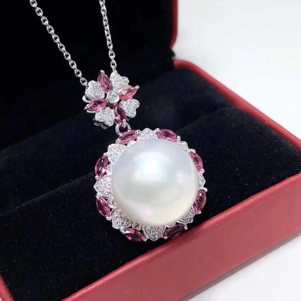 Женское Ожерелье из натурального пресноводного жемчуга с подвеской белого