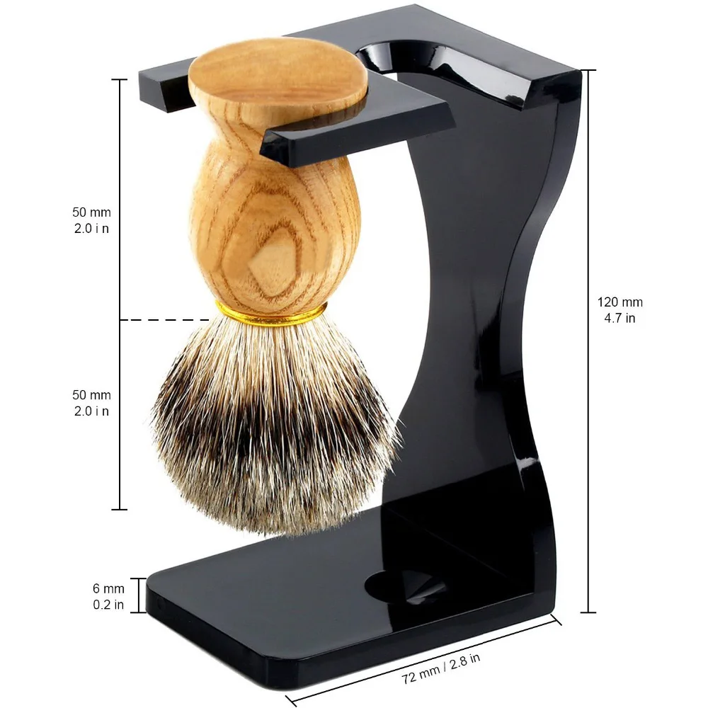 Набор для бритья из массива оливкового дерева 7 шт./компл.