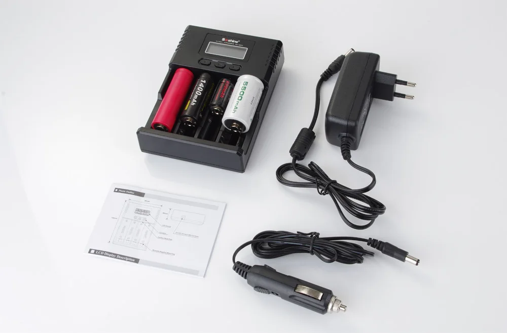 Soshine H4 LCD умное универсальное регулируемое зарядное устройство для 26650 18650 16340 Li-Ion