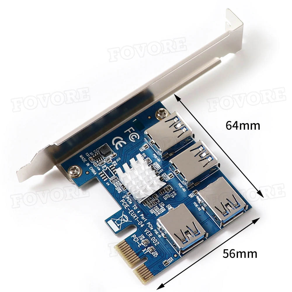 PCIe от 1 до 4 Райзер PCI Express множитель порта PCI-e x1 x16 слот USB 3 0 адаптер удлинитель для