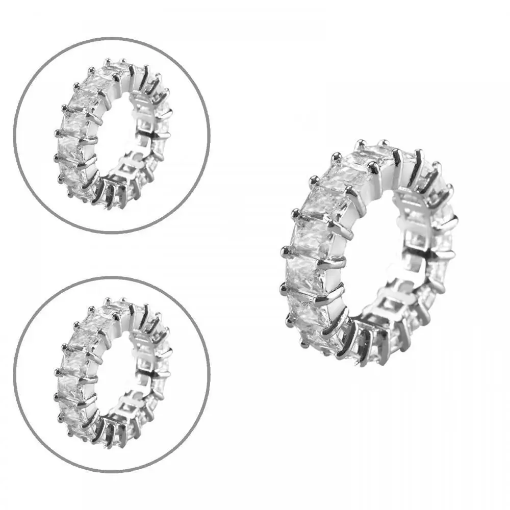 

Wedding Engagement Princess Cut Rhinestone Inlaid Bridal Finger Ring Jewelry