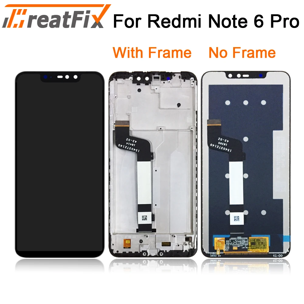 ЖК дисплей с рамкой и дигитайзером для Xiaomi Redmi Note 6 Pro 100%|Экраны мобильных