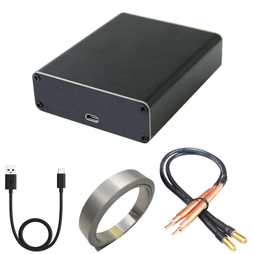 

DIY Mini Spot Welder 5 Gear Adjustable Portable Fast Charge Spot Welding Machine with Welding Pen Nickel Sheet Charging Cable