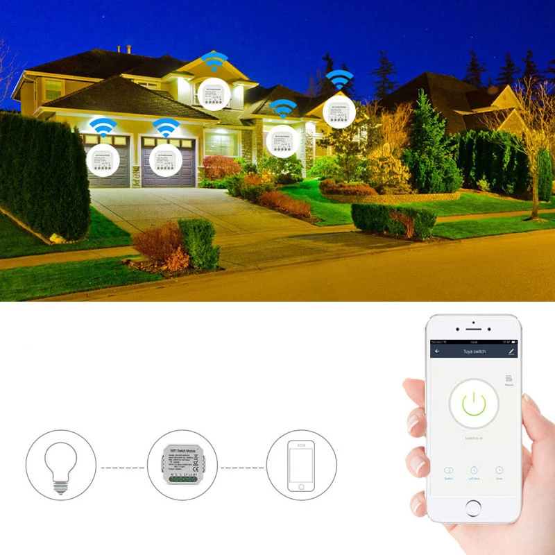 

DIY Smart WiFi Light LED Smart Switch Smart Life Tuya APP Remote Control 1/2 Way Switch Compatible With Alexa Echo Google Home