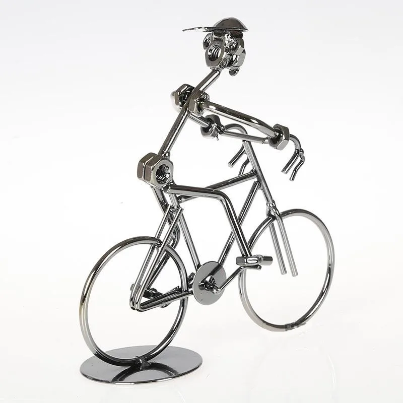 Креативная металлическая скульптура для велосипедистов статуя велосипедиста