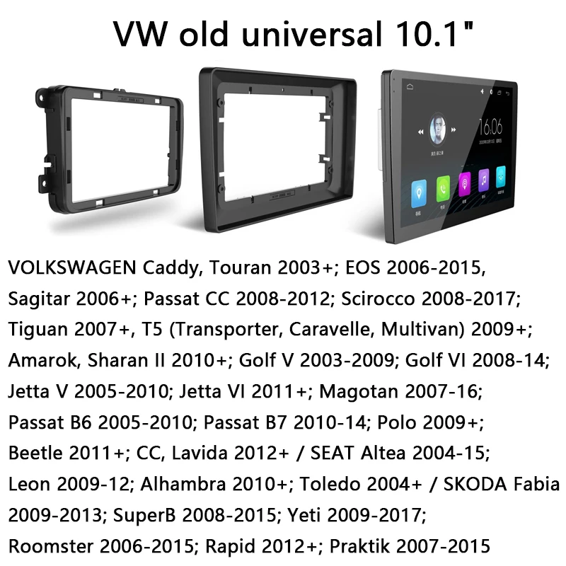 Автомобильный радиоприемник 2 Din на Android 10 1 дюйма для VW Volkswagen Skoda Seat универсальный