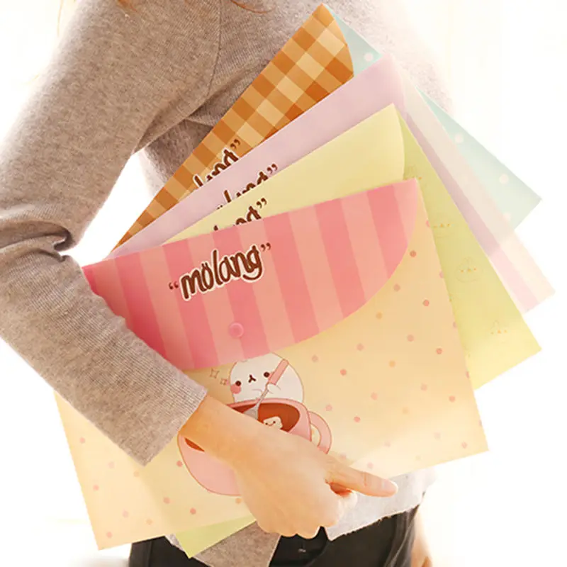 

8pcs-A4 Plastic Envelopes Poly Envelopes File Bags Document Folders Organizers with Snap Buttonin Stationery Cases