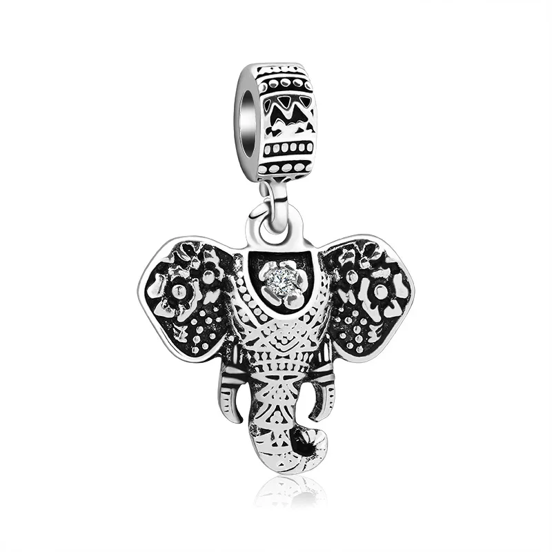 

Fit Original Pan Charms Bracelet Women Classic Silver Color Vintage Flower Elephant Beads for Jewelry Making DIY Boho Dangle