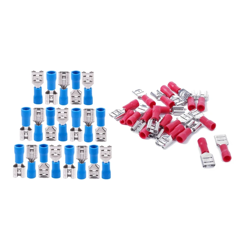 40 шт. женский изолированный Лопата провода разъем электрические обжимные клеммы