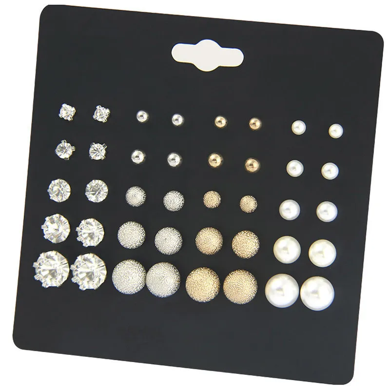 

Luokey 20 Pairs/Set Simulated Pearl Stud Earrings For Women Girls Minimalist Jewelry Ladies Small Cute Rhinestone Earrings Gifts