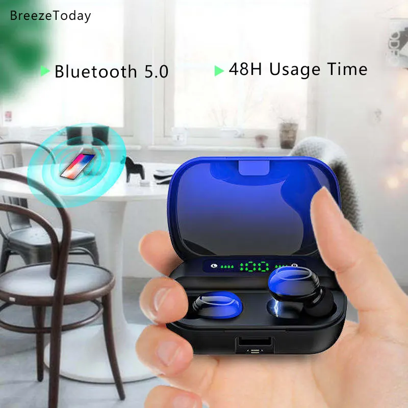 TWS наушники с микрофоном и поддержкой Bluetooth 1200 5 0 мАч|Наушники гарнитуры| |