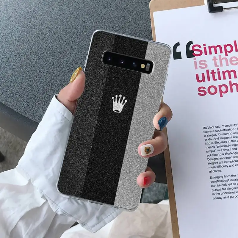 

Watch Crown Logo Phone Case For Samsung S10 S10e S8 S9 Plus S7 Edge Note10 9 8 Soft Transparent TPU Cove