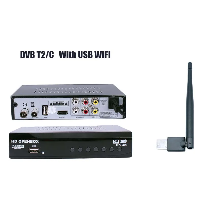 With USB WIFI HD MPEG4 DVB T2 ТВ Прием H.264 Поддержка wifi Youtube Full HD наземный ТВ приемник ТВ коробка - Цвет: With USB WIFI