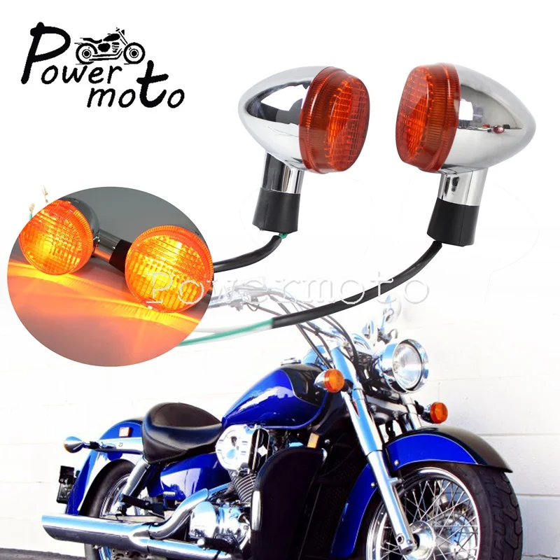 

Хромированный передний/задний фонарь поворота желтого цвета для Honda Shadow 400 750 VT750 04-07 Emark E13 11 в 21 Вт