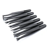 1pcs anti static carbon fiber electronic tweezers kit esd plastic forceps pcb repair hand tools set