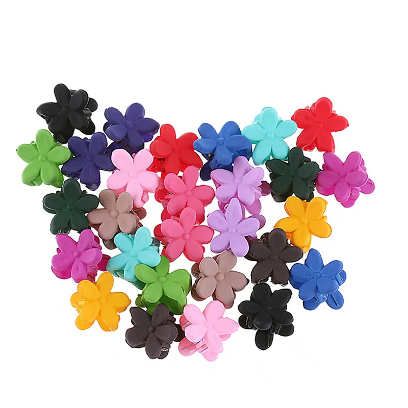 

30 Pcs Plastic Flower Small Mini Hair Claw Clips Barrettes Accessories Hairgrips for Baby Girls Toddlers Kids Children