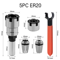 5pcs milling cutter extension rod for woodworking milling bit lathe tool er20er16 chuck extension rod wrench