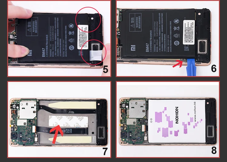 NOHON BM47 BM46 BM45 BM42 BN43 BN41 BN40 BN34 BN44 Батарея для Xiaomi Redmi 4Pro 5Plus 3 3S 3X 4X 5A обратите внимание на возраст 2, 3, 4, 4X телефон Bateria