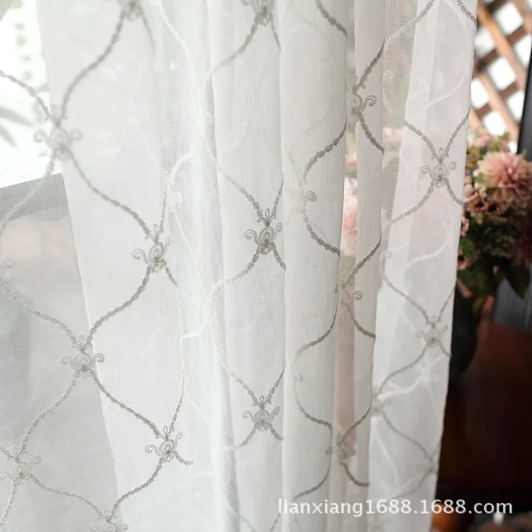 

Customized Embroidered Curtains Tulle for Living Room and Bedroom Translucidus (Shading Rate 1%-40%) Tulle