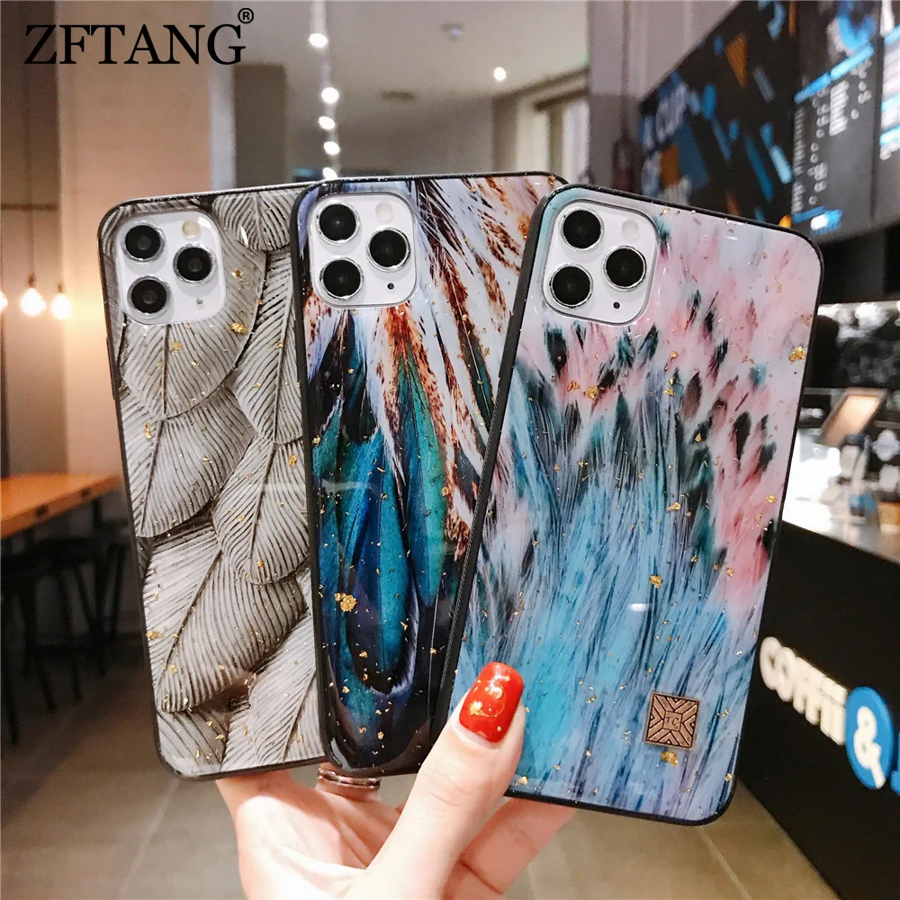 Мраморные блестящие чехлы для телефонов iPhone 12 Mini 11 Pro X XS Max XR 7 8 Plus SE 2020 силиконовый