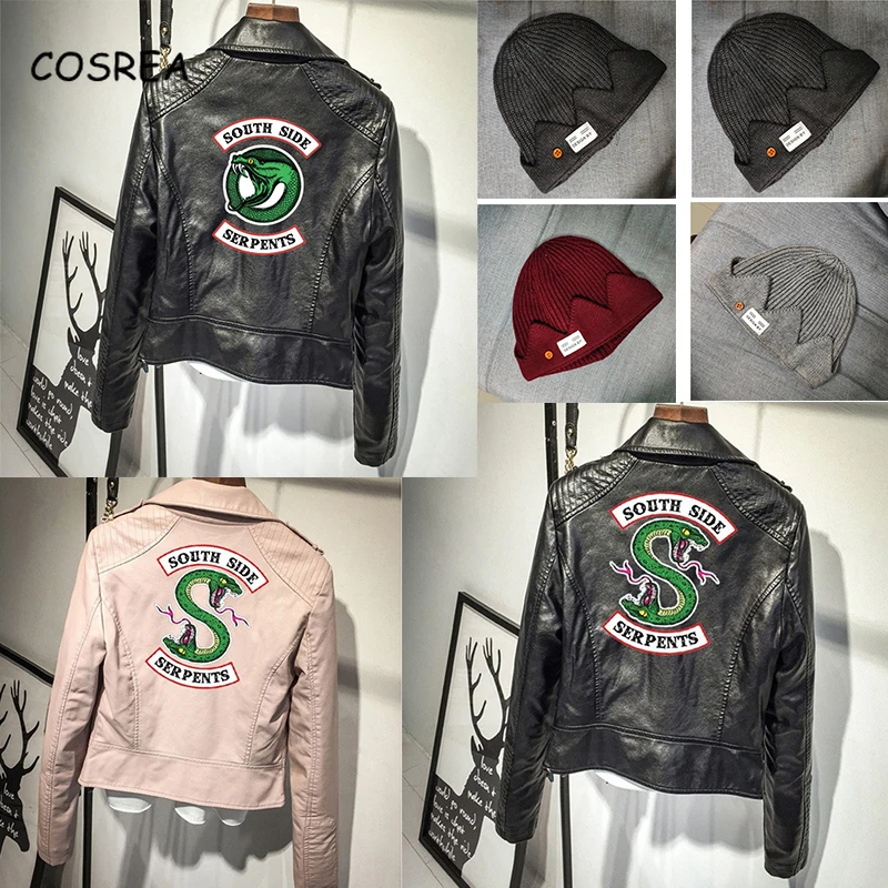 Зимние женские мотоциклетные куртки South Side Serpents из искусственной кожи|Костюмы