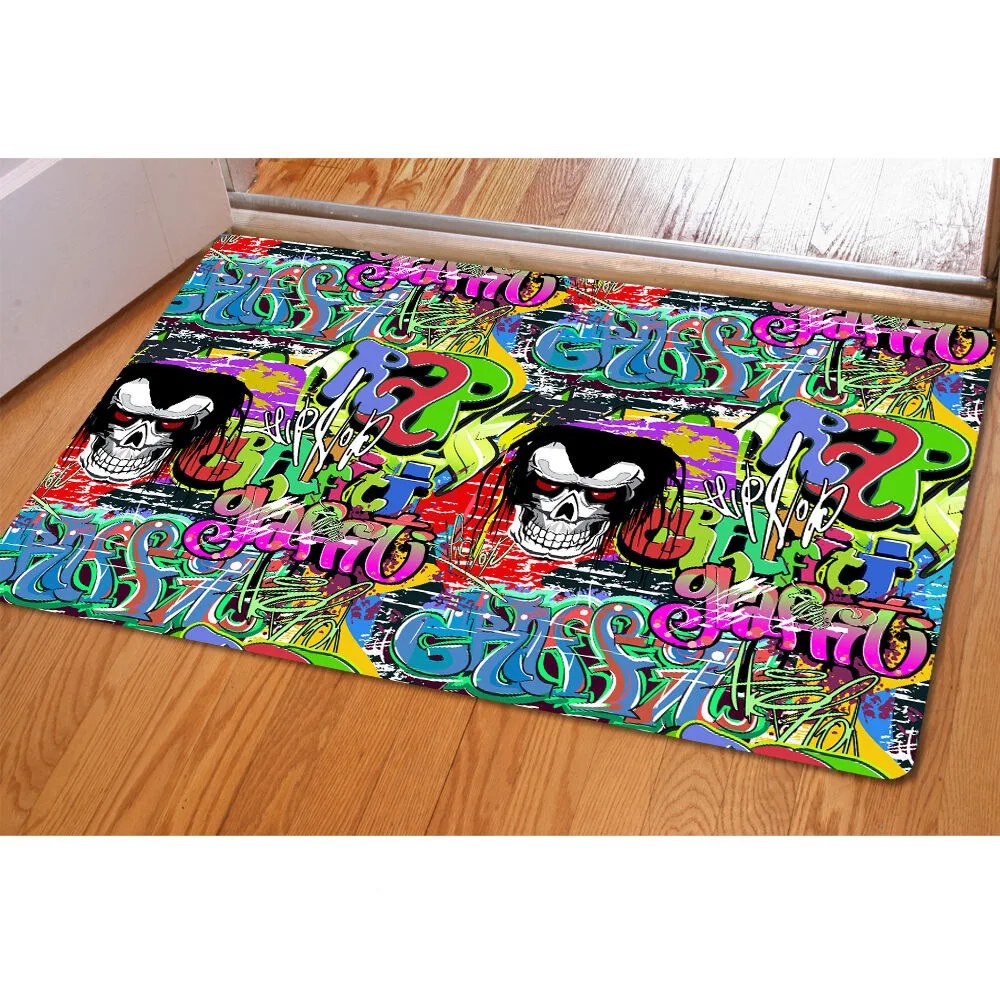 Противоскользящий коврик OIMG для ванной напольный с 3D принтом граффити