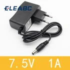 1 шт., 7,5 В, 1 А, высококачественный преобразователь 100-240 В переменного тока, импульсный адаптер питания, источник питания 7,5 В постоянного тока, 1 А, 5,5 мА, вилка европейского стандарта, 2,1 мм x мм