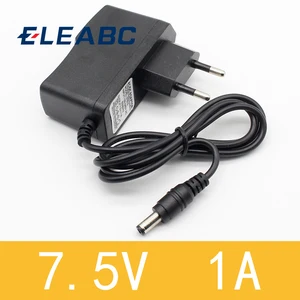 1 шт., 7,5 В, 1 А, высококачественный преобразователь 100-240 В переменного тока, импульсный адаптер питания, источник питания 7,5 В постоянного тока, 1 А, 5,5 мА, вилка европейского стандарта, 2,1 мм x мм
