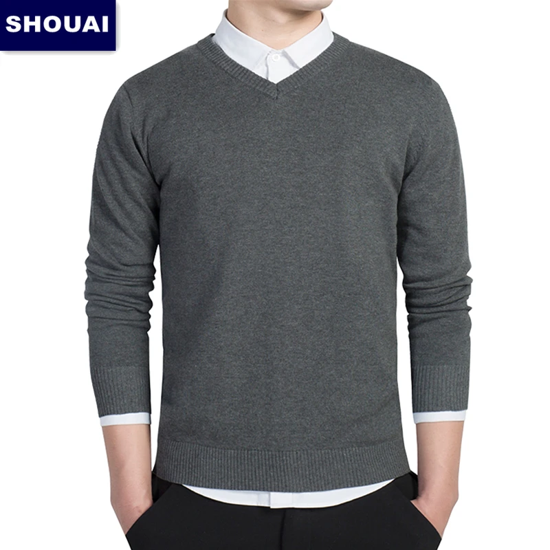 2021 мужские пуловеры свитеры базовый Стиль свитер с v образной горловиной