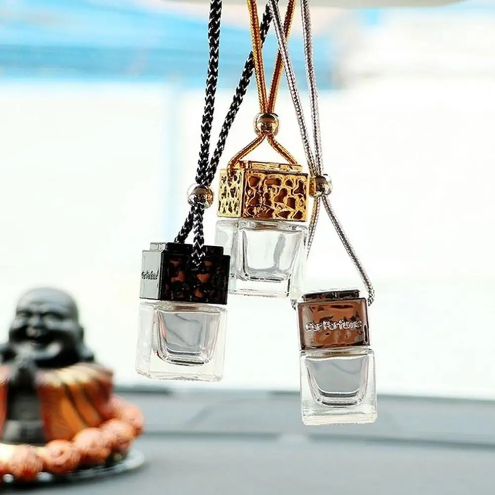 

Refillable Glass Car Hanging Air Freshener Perfume Pendant Empty Bottle for Vehicle Interior Accessories