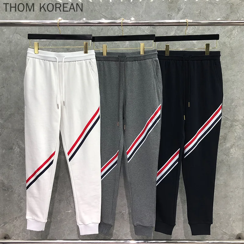 

TB BROWIN Women Striped Trouser Cotton High Street Fashion Loose Sport Pant New Design Classic Korean Design High Quality Couple