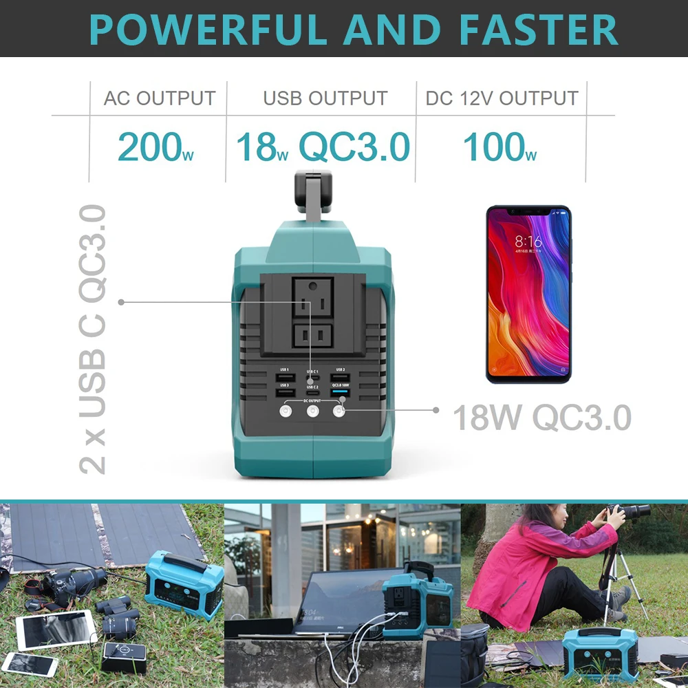 Multifunctional Portable Power Station 110V/220V Output Bank DC AC 30W With Dual USB Ports And Strobe LED Flash | Автомобили и