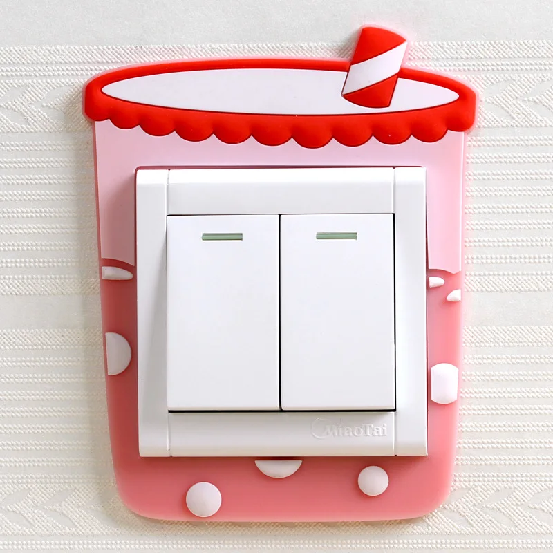 Cartoon 3D Wall Silicone Switch Sticker Luminous and Socket Soft Protective Cover On-Off Decor Stickers | Дом и сад