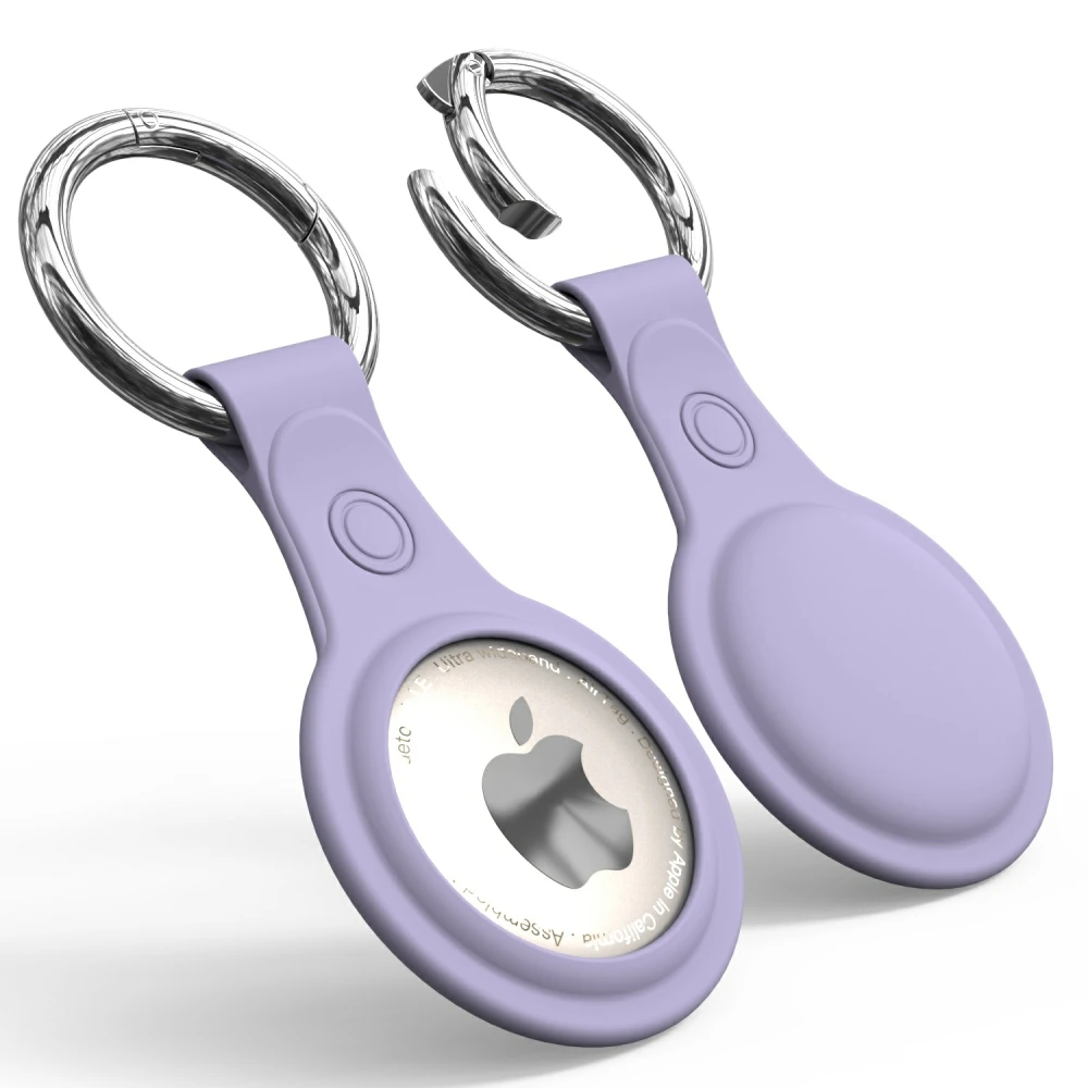 

TPU Matte Color Silicone Protective Sleeve For Apple Airtags Locator Tracker Anti-lost Device With Keychain Soft Shell Hangable