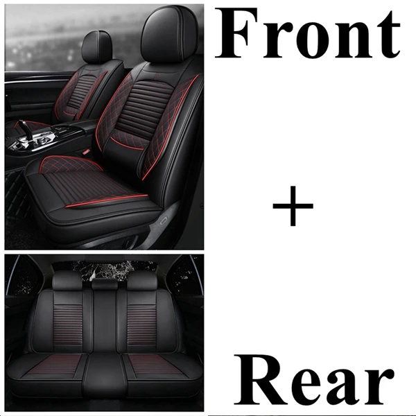 leather black red 1 Переднее и заднее сиденье для Toyota Corolla Yaris Pruis Hilux FJ Cruiser LC Prado Vios Auris Matrix Venza Zelas автомобильные аксессуары - Название цвета: leather black red 1