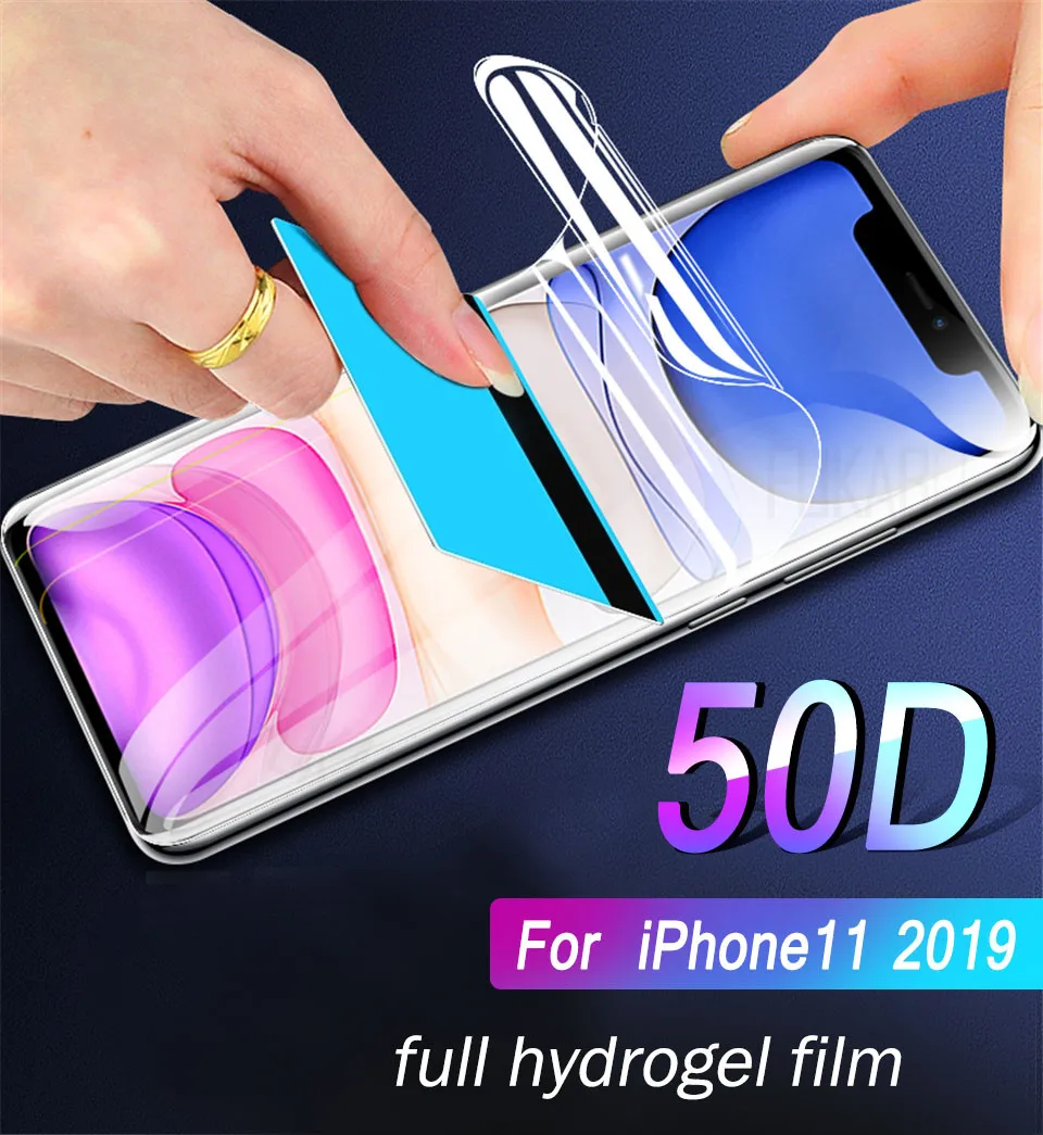 Гидрогелевая пленка с полным покрытием 2 шт./лот для iPhone 11 Pro 7 8 Plus XS Max Защита