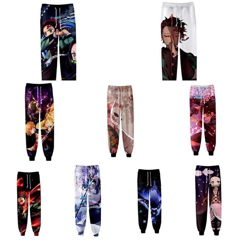 

New Anime Demon Slayer Pants Kimetsu No Yaiba Cosplay Costumes Carnaval Women Men 3D Print Loose Cropped Trousers Overalls Boys