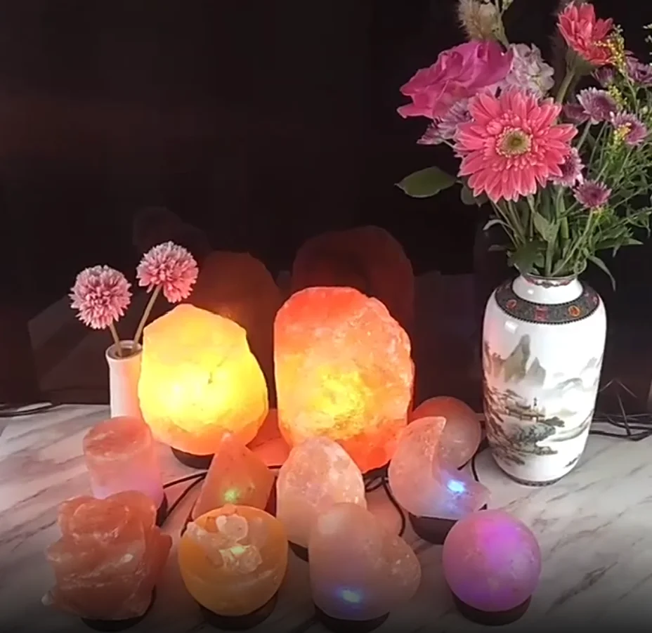 Colorful Himalayan Crystal Stone Natural Salt Lamp USB Led Night Light Table Lava for Bedroom Bedside Bathroom Home Decor |