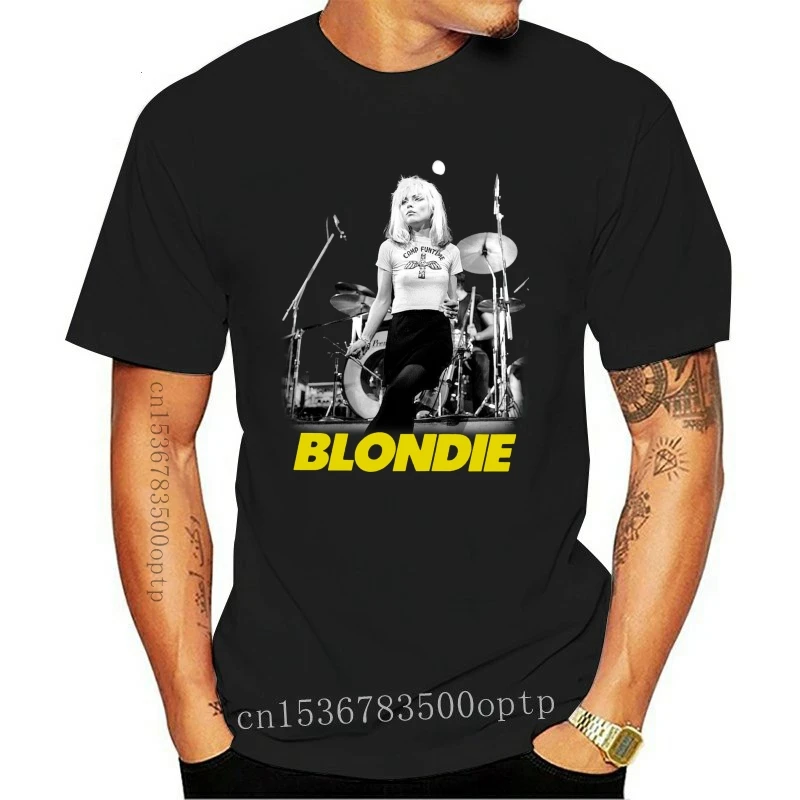 

Дизайнерская забавная Мужская футболка Blondie, Лицензированная музыкальная лента в стиле рок-н-ролл, ретро 2021, черные топы, рандомная повседне...