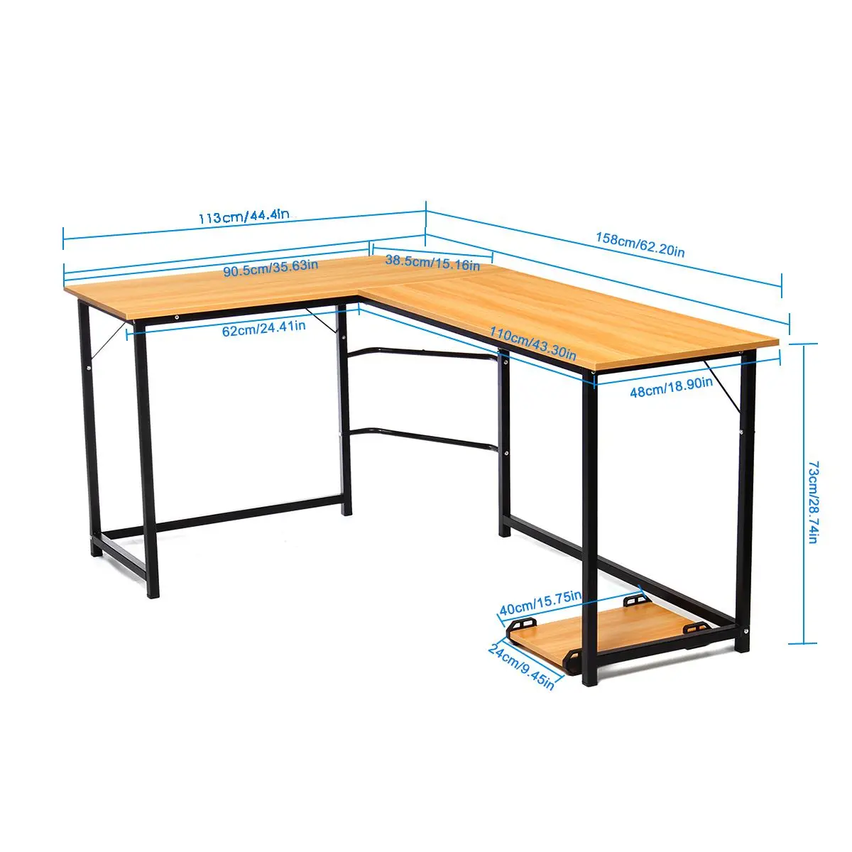 

L-Shaped Corner Computer Desk Furniture Laptop Stand Writing Desk Office Standing Desk Desktop Computer Desk Table Workstation