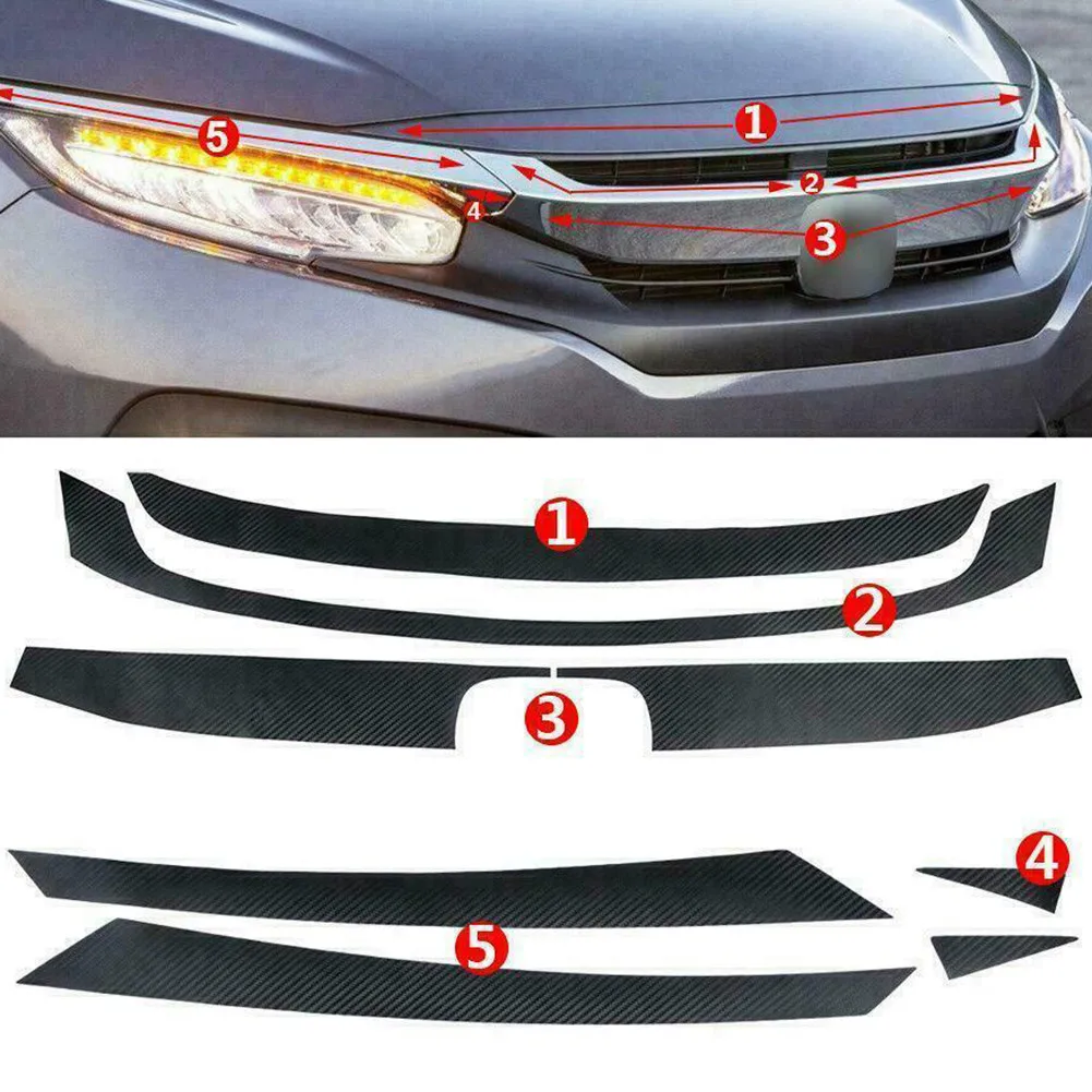 

1PC For Honda Civic 2016-2019 Body Decor Grille Decal Front Bumper High Quality