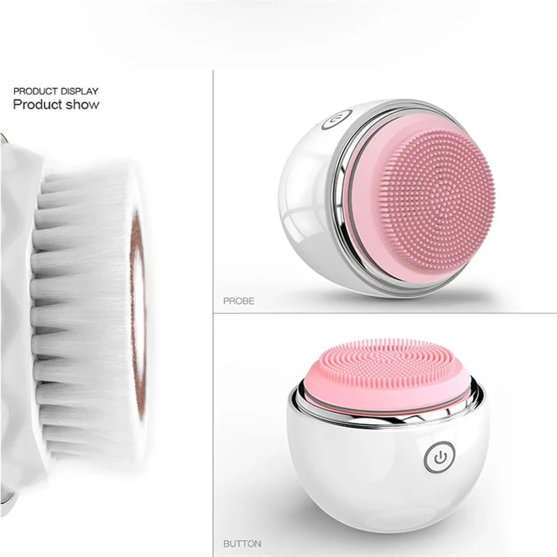 

3 In 1 Electric Facial Cleansing Brush Rotating Facial Brush Deep Cleaning Face care Skin Peeling Massager Cleanser Exfoliation