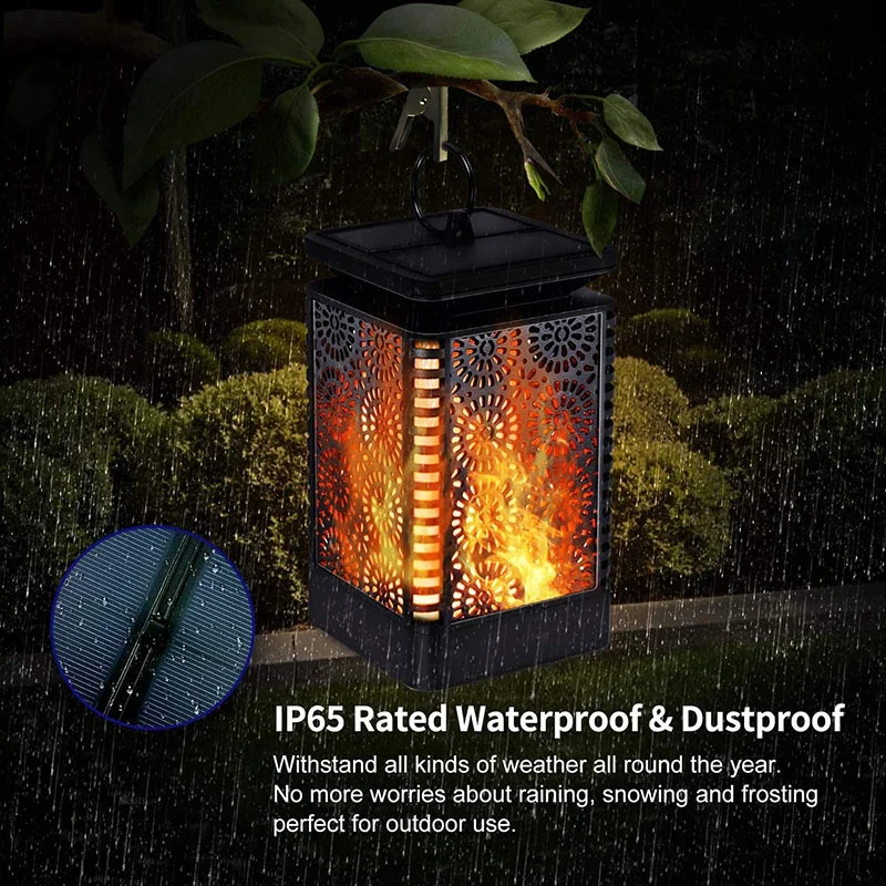 

2x Solar Garden Lights Outdoor Waterproof LED Landscape Lawn Lights LED Flame Lights with Ground Plug