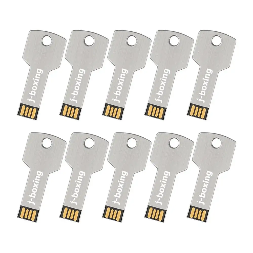 J-boxing Silver 10 шт. USB флеш-накопитель в форме ключа Pendrives 1 г 2 4 карта памяти для