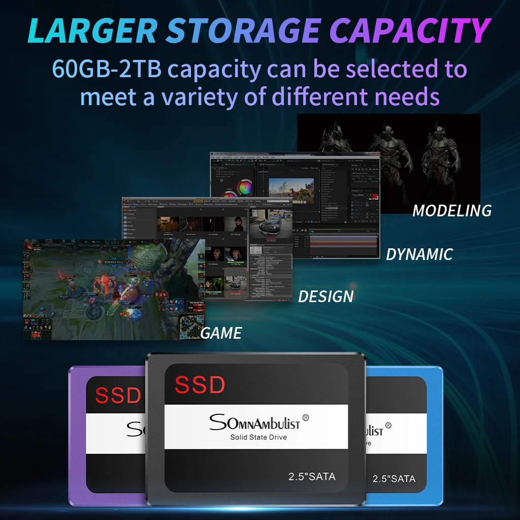 Жесткий диск SOMNAMBULIST 2 5 дюйма SATA 32 ГБ 64 120 240 SSD 960 480 | Компьютеры и офис