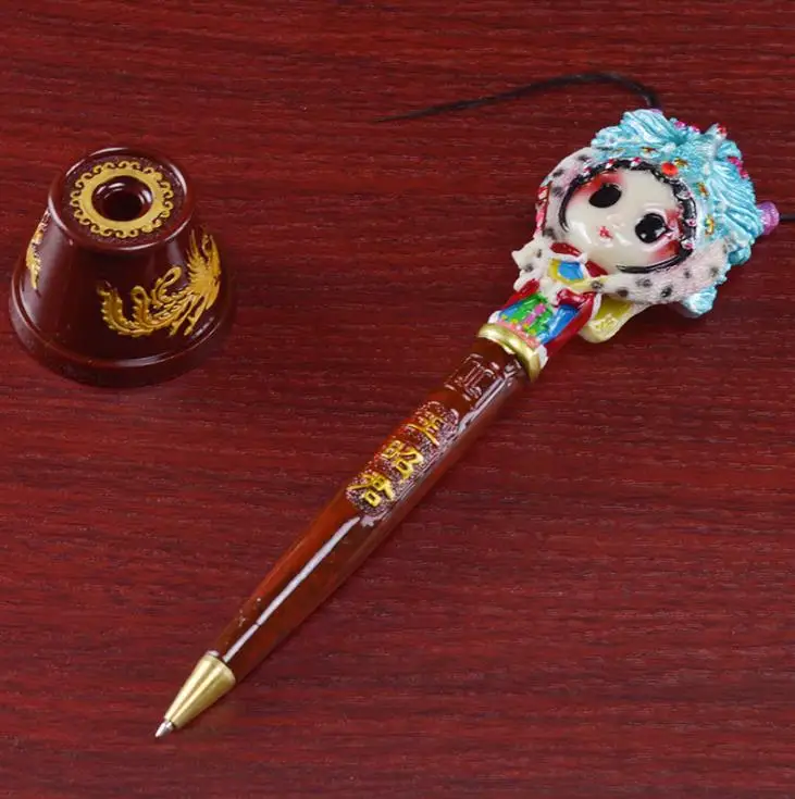 

Peking Opera Character Ballpoint Pens Party Favor Collectible Stationery Display Black Ink Office Writting Supplies 20pcs/lot