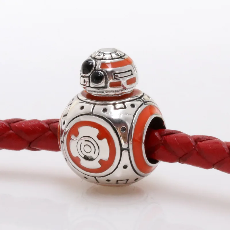 

Claudia 925 Sterling Silver Star Joint War BB-8 Rotating Robot Charm Fit Original Bracelet Necklace DIY Jewelry