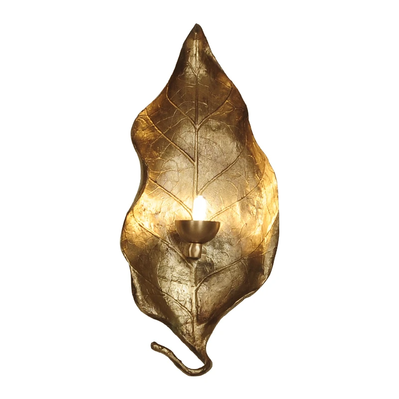 

Unique Leaves Parlor Wall lights Vintage Copper Bathroom Bedroom LED Wall Sconce G9 Bulb Surface Mount Art Decoration Wall lamp