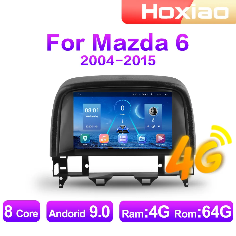 Автомагнитола для Mazda 6 стерео-система под управлением Android 9 с 4G GPS Навигатором
